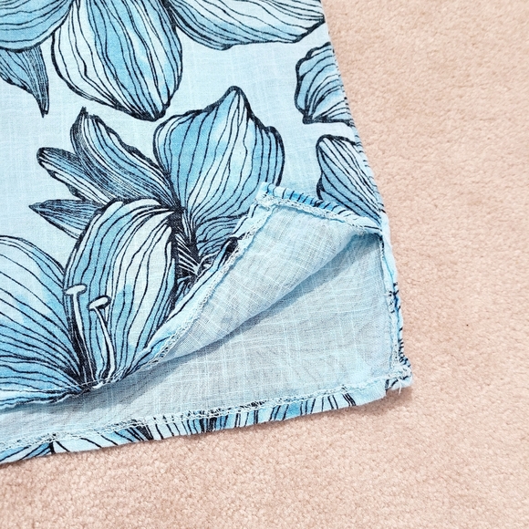 Made in Italy Womans Blue Tropical 100% Cotton Tunic Top Beach Cover-up One Size - Picture 6 of 11